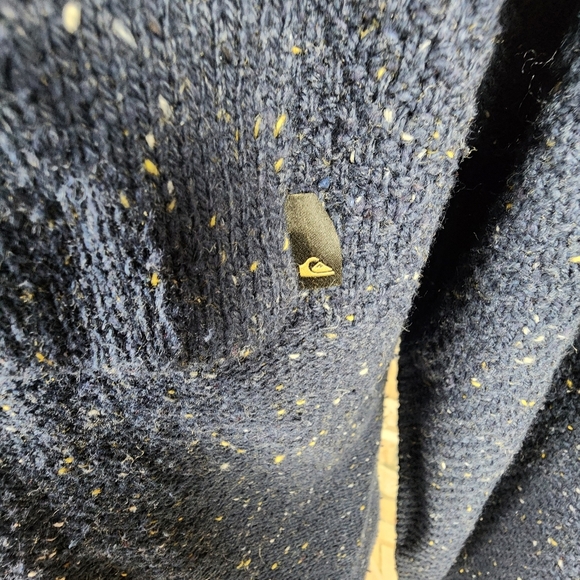 Quicksilver Cotton Wool Crewneck Pullover Sweater Speckled Yarn Navy Size Large - Picture 6 of 15